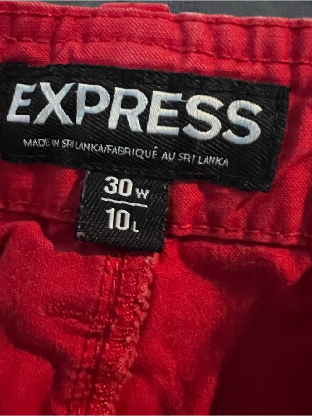 Express Chino Shorts Men’s 30 Red Cotton 10” Flat Front Preppy Nautical Golf - Picture 4 of 5